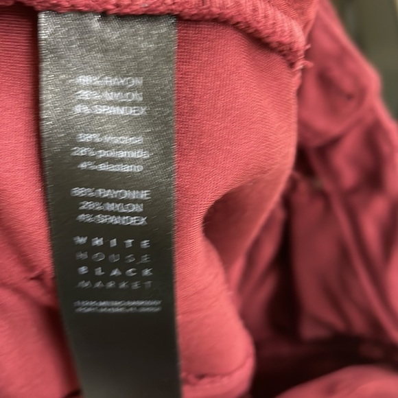 White House black market burgundy pants size 0 skinny - Picture 6 of 6